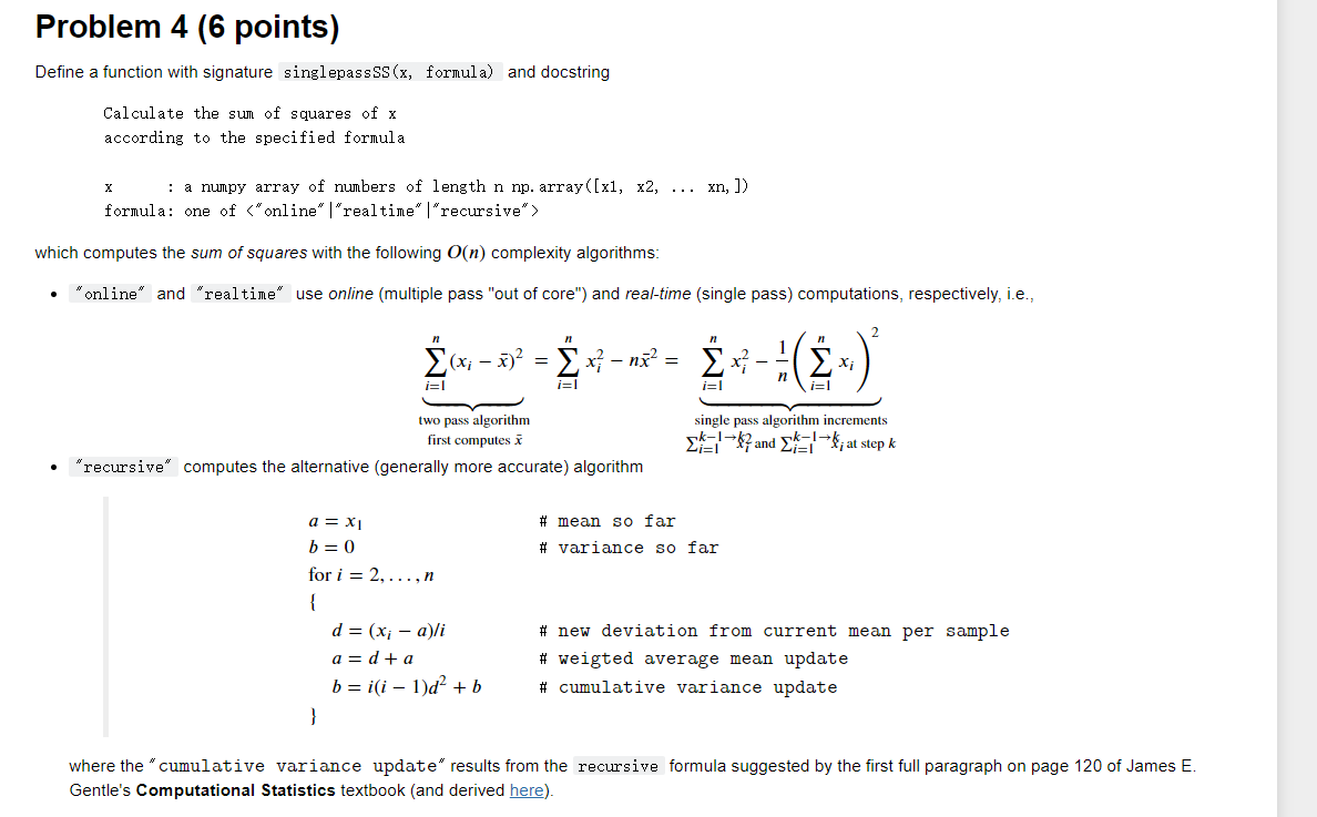 Solved Problem 4 (6 points) Define a function with signature | Chegg.com