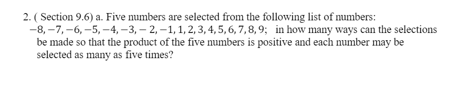 Solved 2. ( Section 9.6) A. Five Numbers Are Selected From | Chegg.com ...