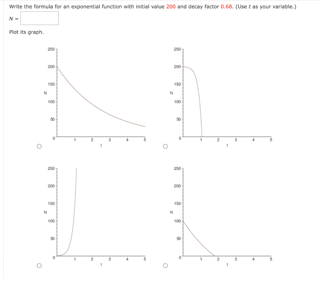 Solved Write the formula for an exponential function with | Chegg.com