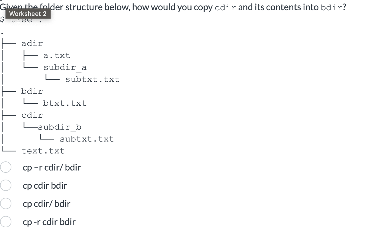 Given the folder structure below, how would you copy