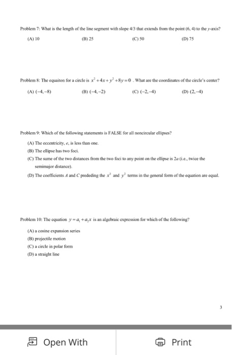 Solved Problem 7: What is the length of the line segment | Chegg.com