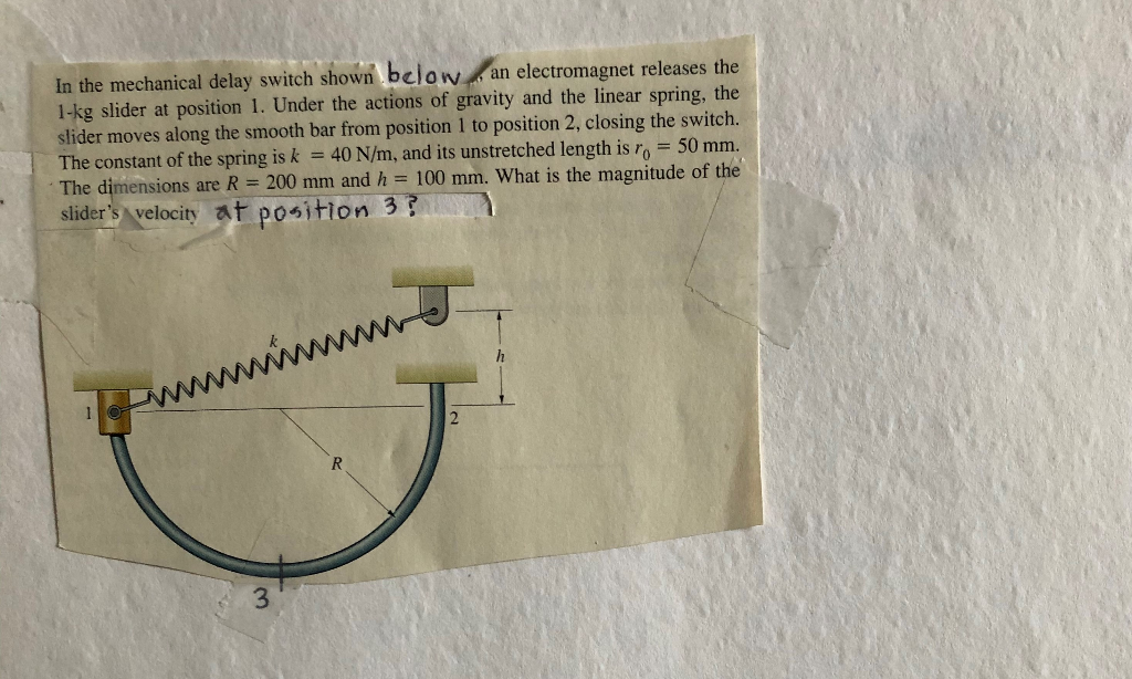 Solved In the mechanical delay switch shown below, an