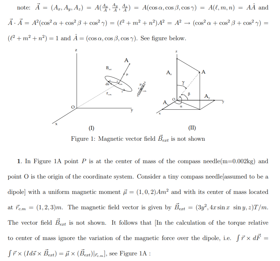 Solved Note A Az Ay A 4 4 4 Aſcos A Cos 3 Chegg Com