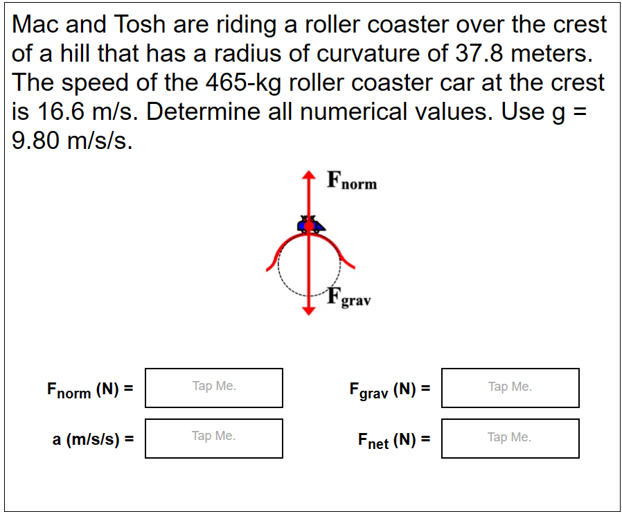 Solved Mac and Tosh are riding a roller coaster over the