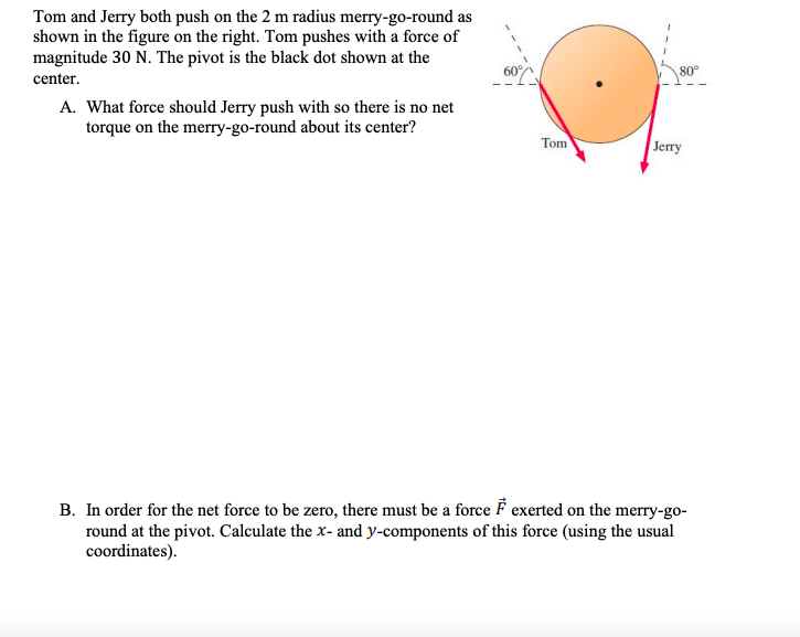 Solved Tom and Jerry both push on the 2 m radius | Chegg.com