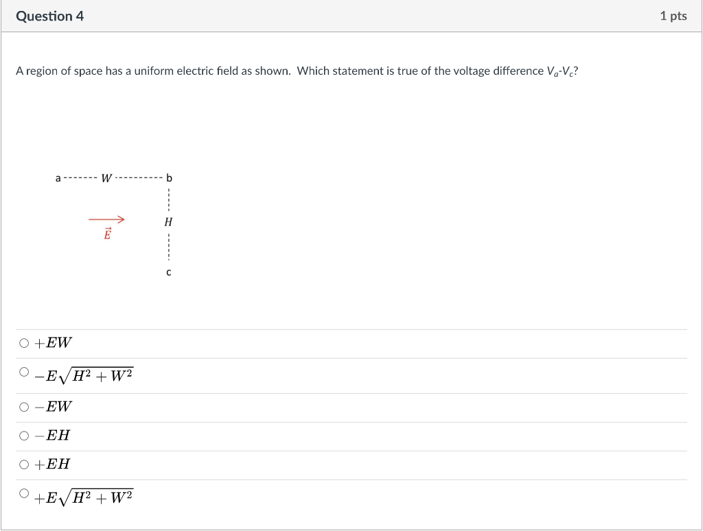 Solved Question 4 1 Pts A Region Of Space Has A Uniform E Chegg Com