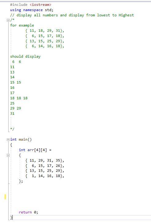 Solved #include using namespace std; // display all numbers | Chegg.com