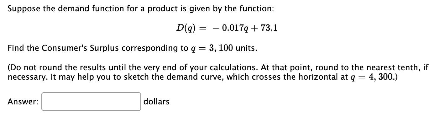 Solved Suppose the demand function for a product is given by | Chegg.com