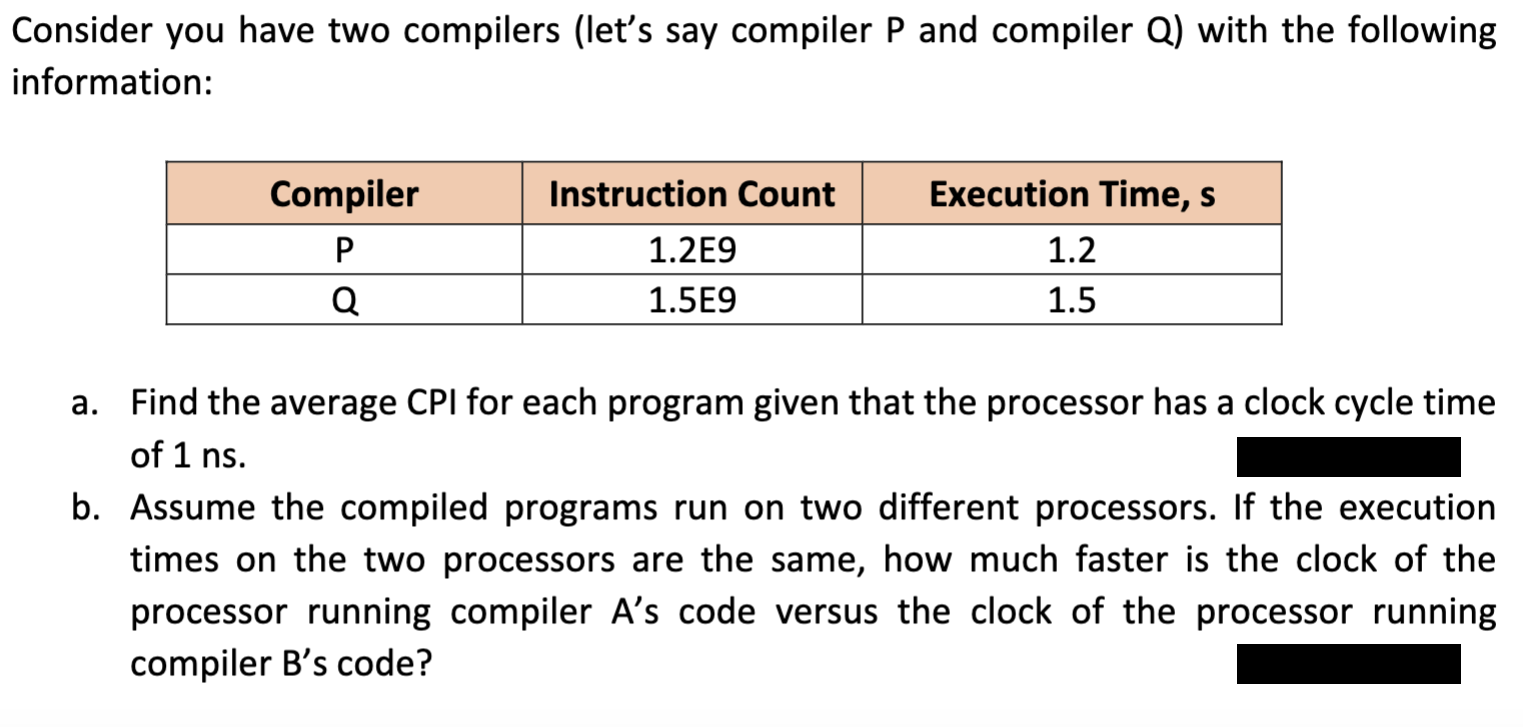 Solved Consider you have two compilers (let's say compiler P | Chegg.com