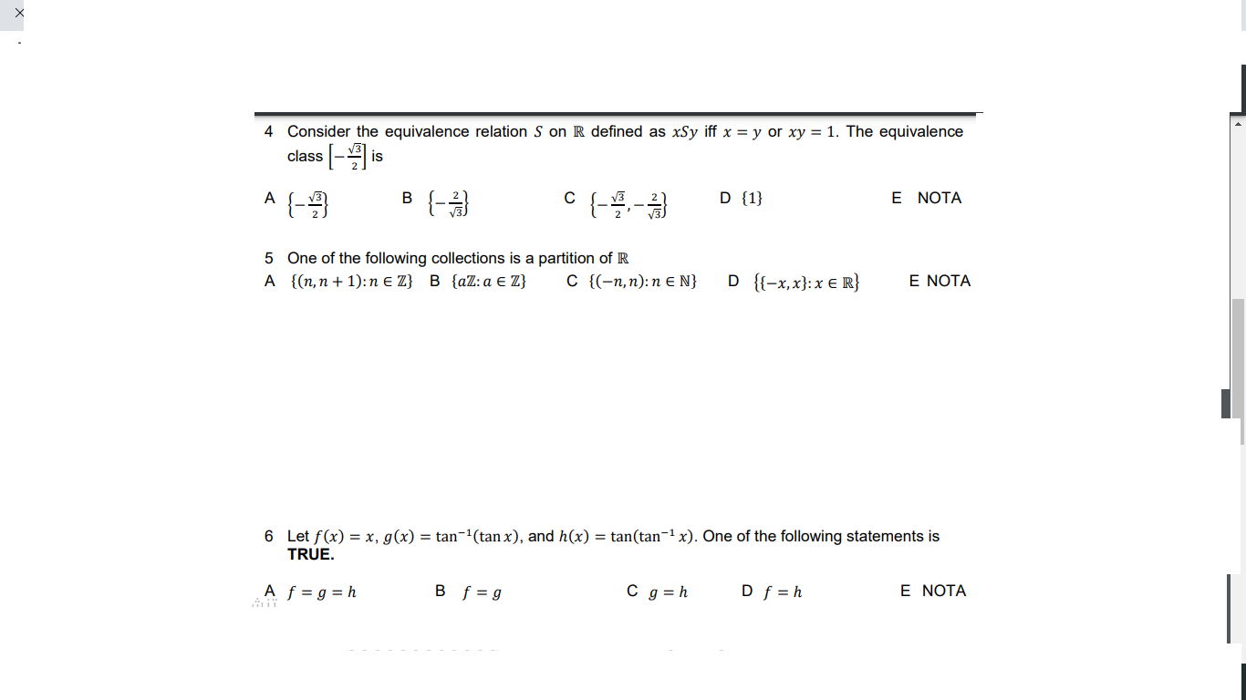 Solved 4 Consider The Equivalence Relation S On R Defined As | Chegg.com