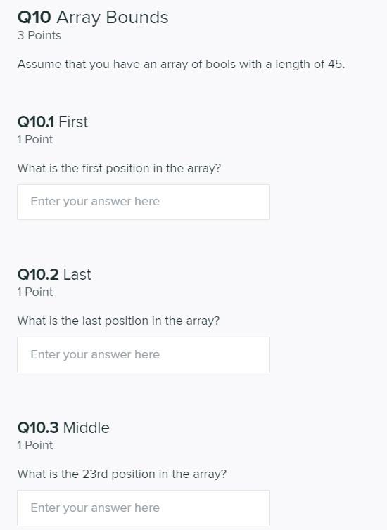Solved Q10 Array Bounds 3 Points Assume that you have an | Chegg.com