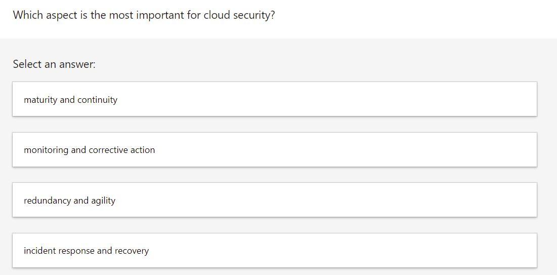 Which Aspect Is the Most Important for Cloud Security-Expert Recommendations