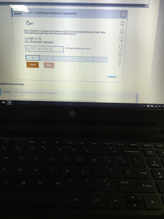 Solved ACTIMITY 4.4.1: Counting permutations of passwords | Chegg.com