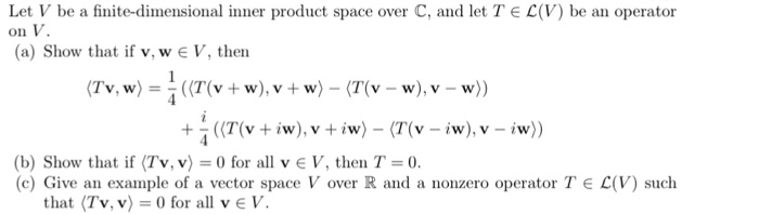 Solved Let V be a finite-dimensional inner product space | Chegg.com
