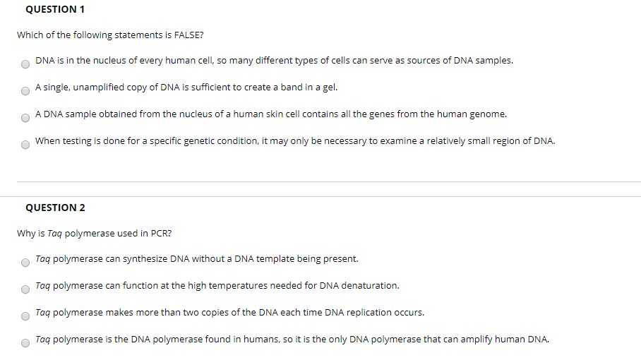 Solved QUESTION 1 Which of the following statements is