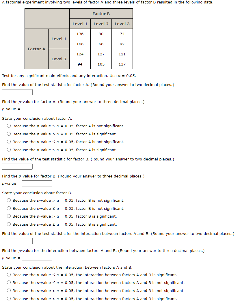 factor experiment in statistics