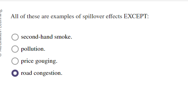 Solved All of these are examples of spillover effects | Chegg.com