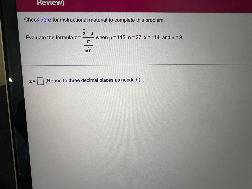 Solved Check here for instructional material to complete | Chegg.com