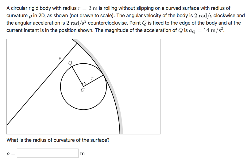 Solved A circular rigid body with radius r = 2 m is rolling | Chegg.com