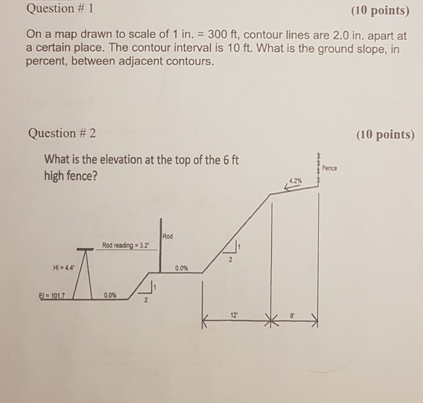 Solved Question #1 (10 points) On a map drawn to scale of 1 | Chegg.com