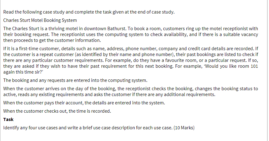 Solved Read The Following Case Study And Complete The Task | Chegg.com