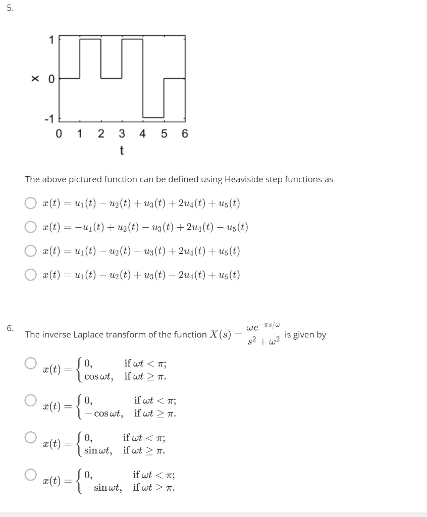 Solved 5 1 X 0 1 1 2 3 4 5 6 T The Above Pictured Funct Chegg Com