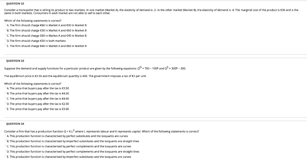 Solved 30. Please Answer all three questions 32, 33 and | Chegg.com