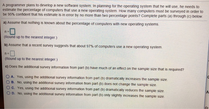 Solved A programmer plans to develop a new software system. | Chegg.com