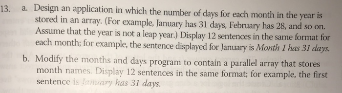 Solved 13. a. Design an application in which the number of | Chegg.com