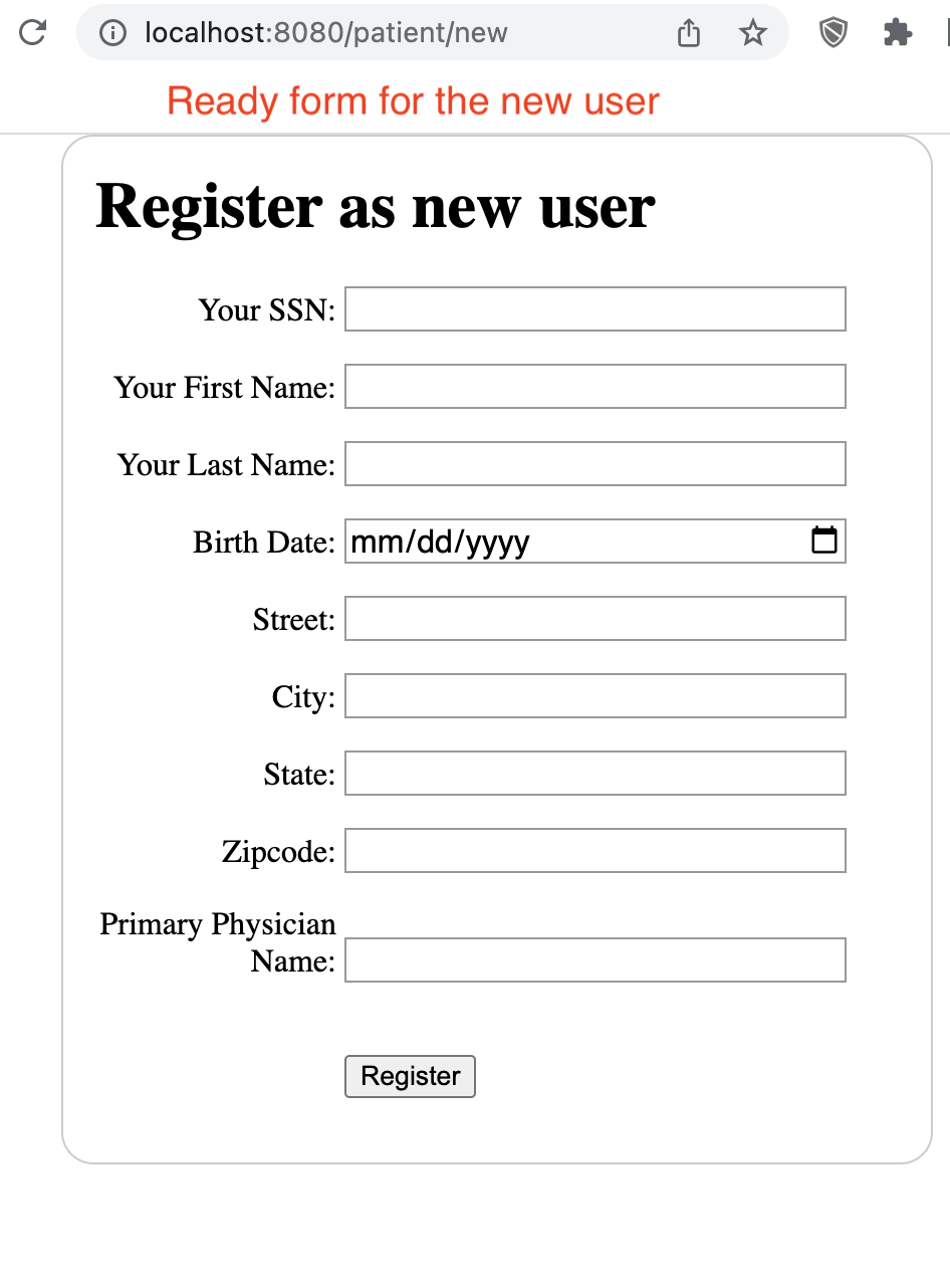 Solved Java A patient registers themselves to the system | Chegg.com