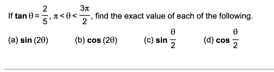 Solved If tanθ=52,π