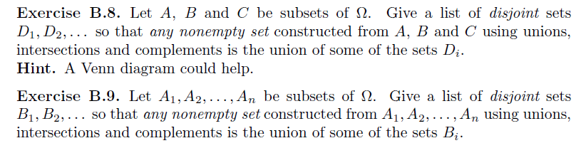 Solved Exercise B.8. Let A, B And C Be Subsets Of 12. Give A | Chegg.com