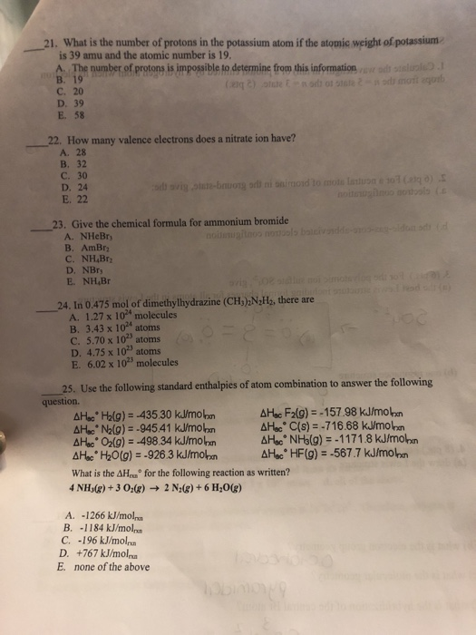potassium with an atomic number of 19 will have how many protons