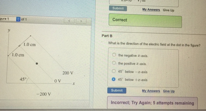 Solved What is the direction of the electric field at the | Chegg.com