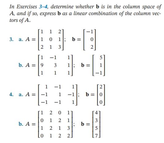 Solved In Exercises 3-4, Determine Whether B Is In The | Chegg.com