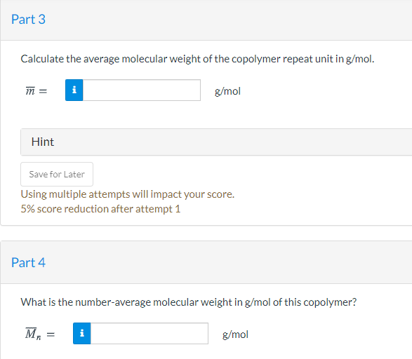 Solved Calculate the numberaverage molecular weight of a
