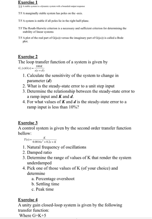 Solved Exercise T F A stable system is a dynamic system with | Chegg.com