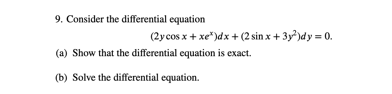 Solved 9. Consider the differential equation | Chegg.com