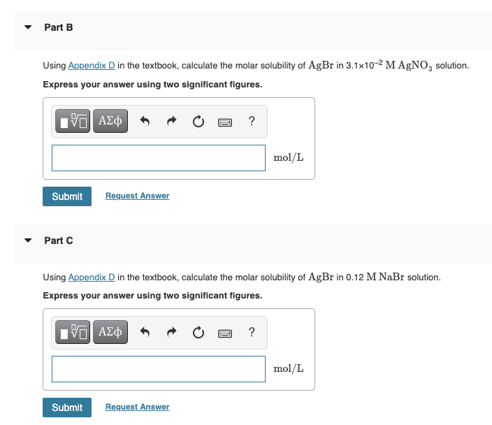 Solved Part B Using Appendix D In The Textbook, Calculate | Chegg.com