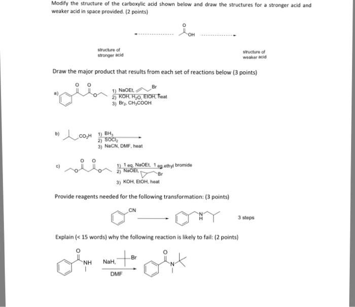 Solved Modify the structure of the carboxylic acid shown | Chegg.com