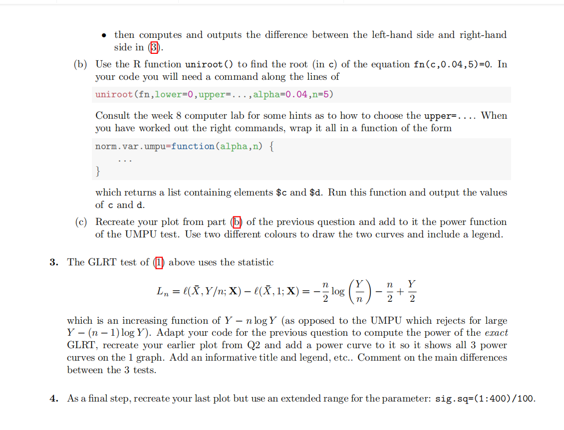 Solved In Tutorial week 8 we also saw that the UMPU test | Chegg.com