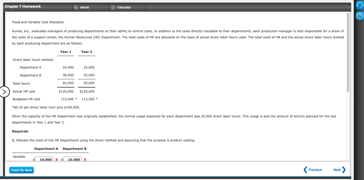 Solved Chapter 7 Homework EBook Calculator Required: 1. | Chegg.com