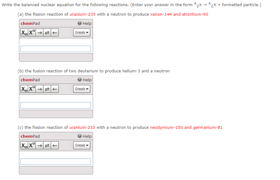 Solved Write The Balanced Nuclear Equation For The Following | Chegg.com