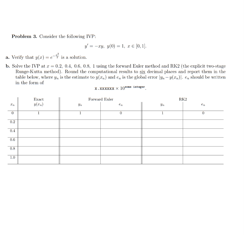 Solved Problem 3 Consider The Following Ivp 1071