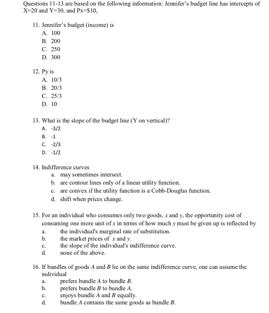 Solved Questions 11-13 are based on the following | Chegg.com