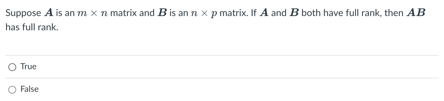 Solved Suppose A Is An M×n Matrix And B Is An N×p Matrix. If | Chegg.com