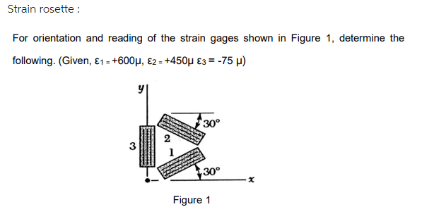 Solved Strain rosette: For orientation and reading of the | Chegg.com