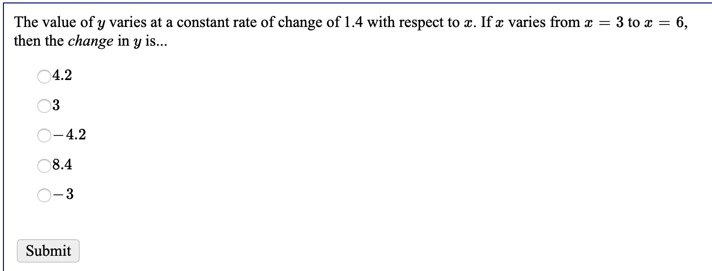 solved-the-value-of-y-varies-at-a-constant-rate-of-change-of-chegg