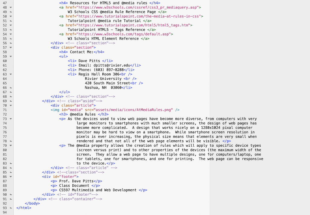 Exercise 6: HTML5 Tags and Responsive Layouts In this | Chegg.com