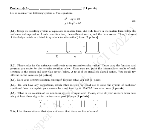 Solved Let us consider the following system of two equations | Chegg.com